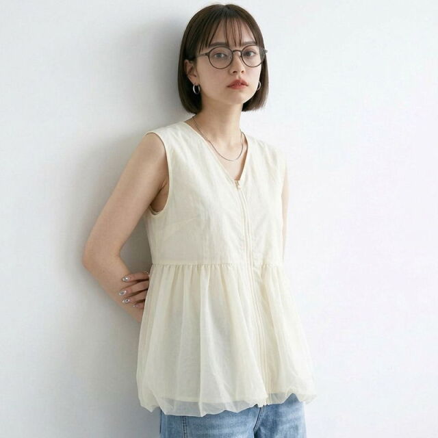 チュール切替ZIPベスト