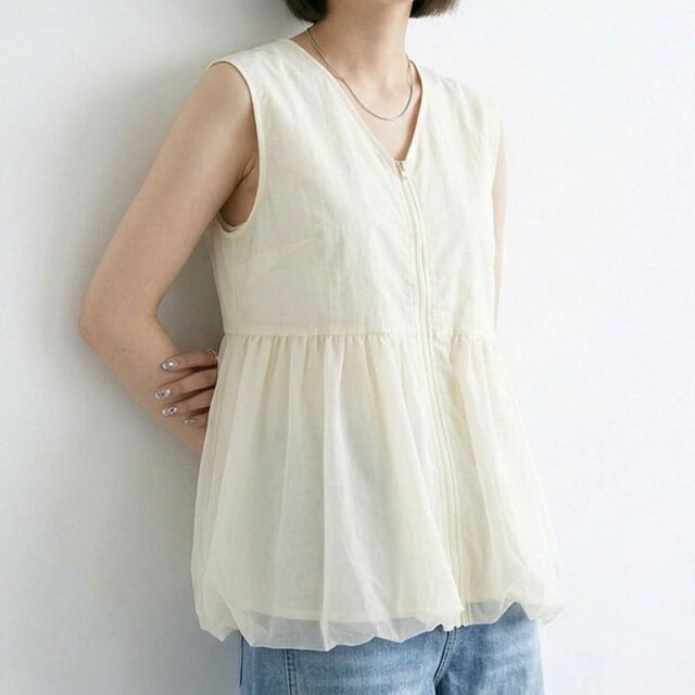チュール切替ZIPベスト