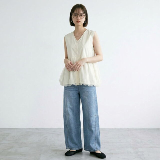 チュール切替ZIPベスト