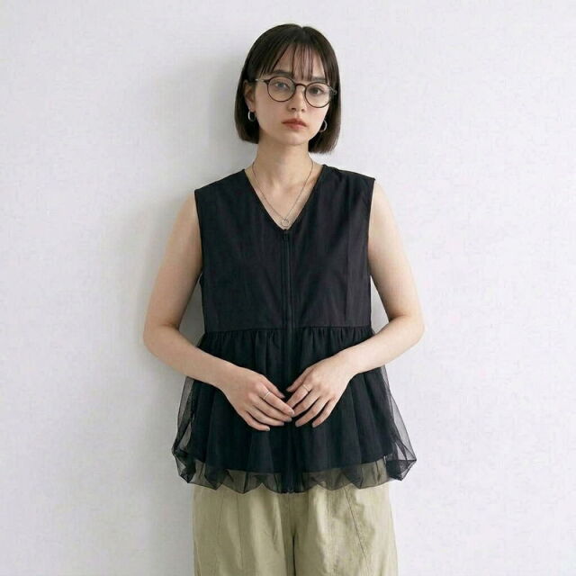 チュール切替ZIPベスト