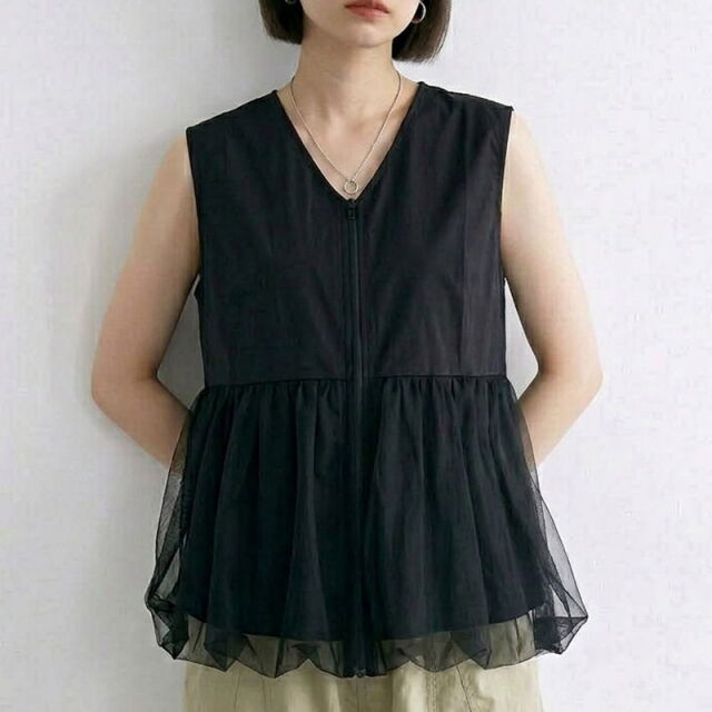 チュール切替ZIPベスト