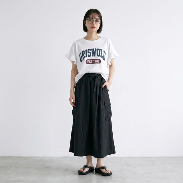 袖フリルカレッジプルオーバー