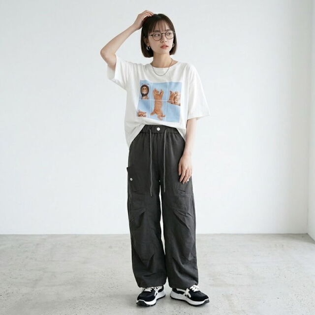 ナイロン風カーゴパンツ