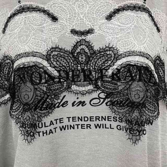 レースキャミレイヤード風ロゴTシャツ