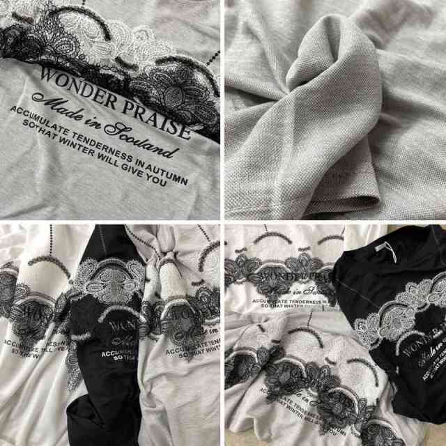 レースキャミレイヤード風ロゴTシャツ