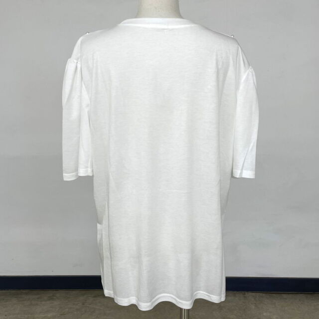 パールレースキャミレイヤード風ロゴTシャツ