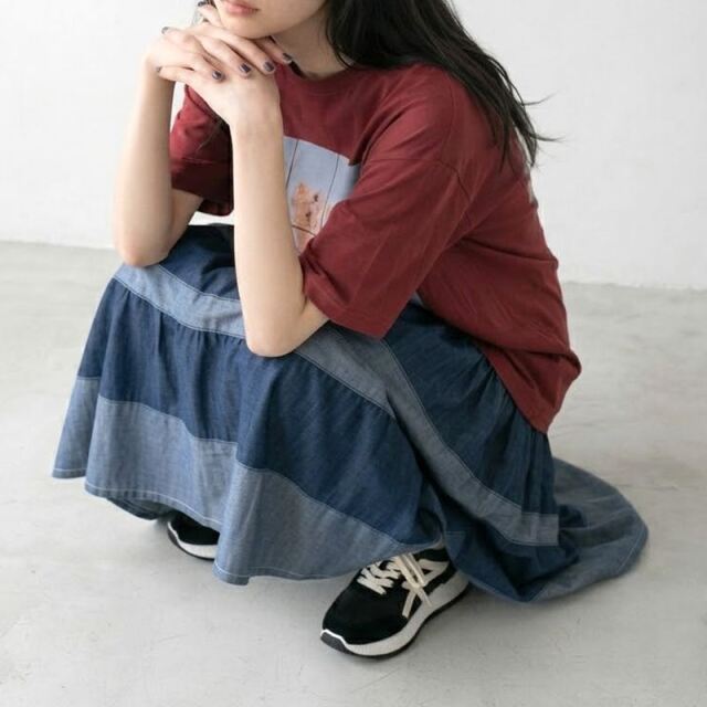 デニムティアードスカート