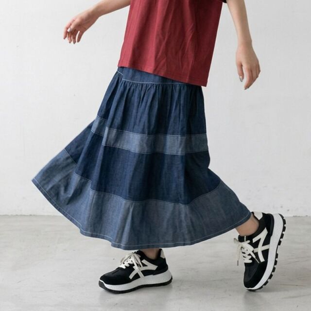 デニムティアードスカート