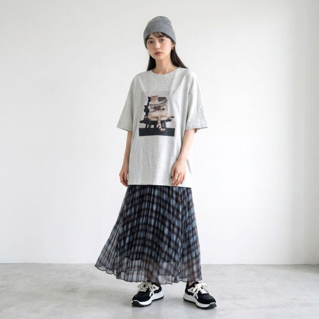 総柄プリーツスカート
