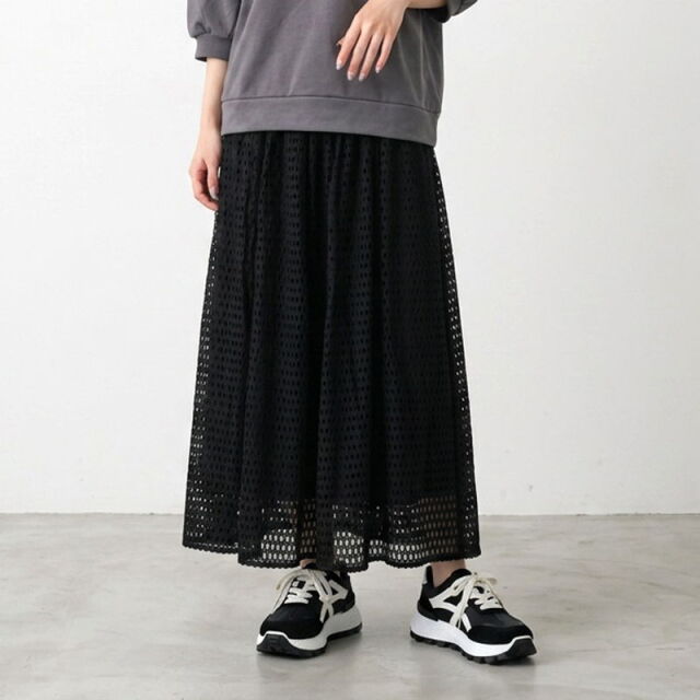 メッシュフレアスカート