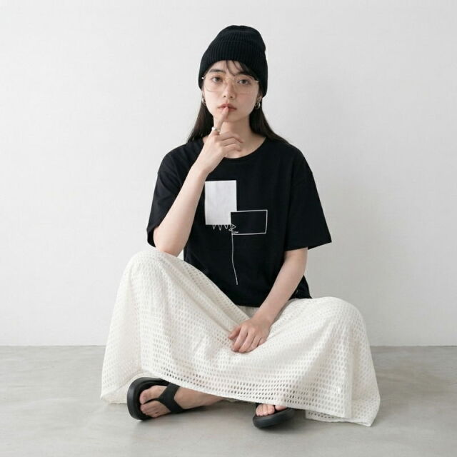 メッシュフレアスカート