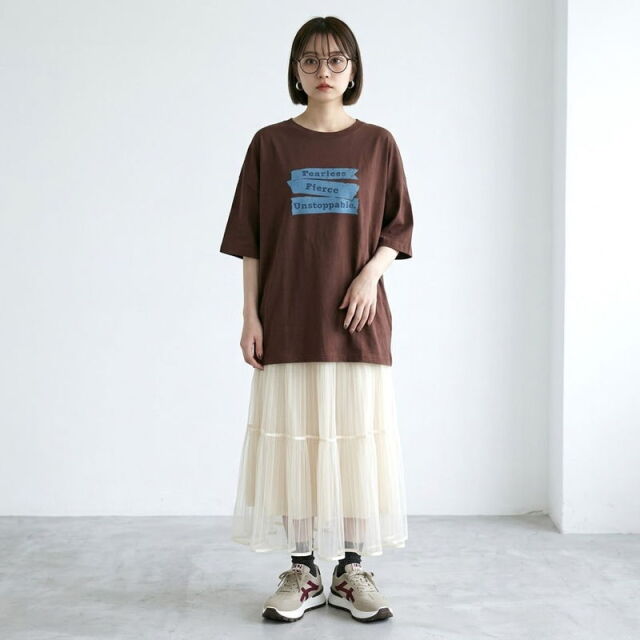 チュールプリーツスカート