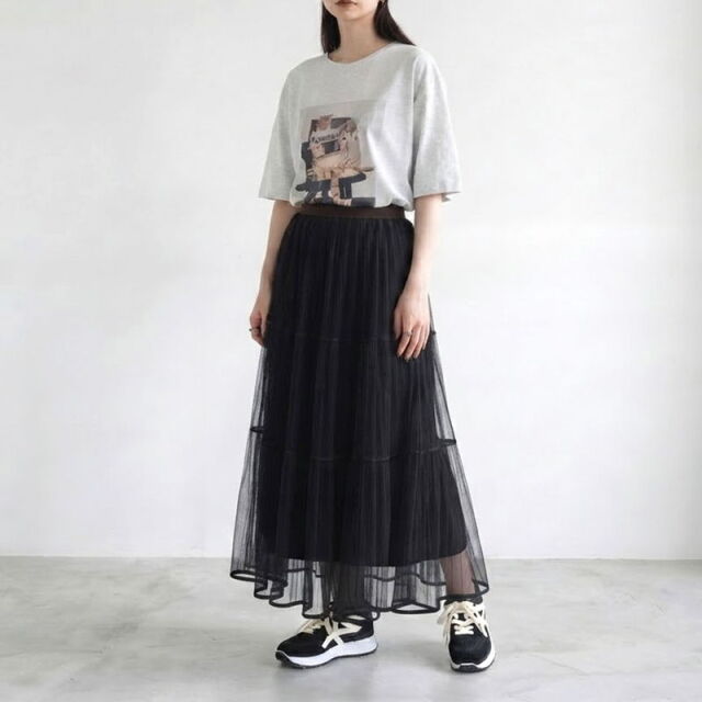 チュールプリーツスカート