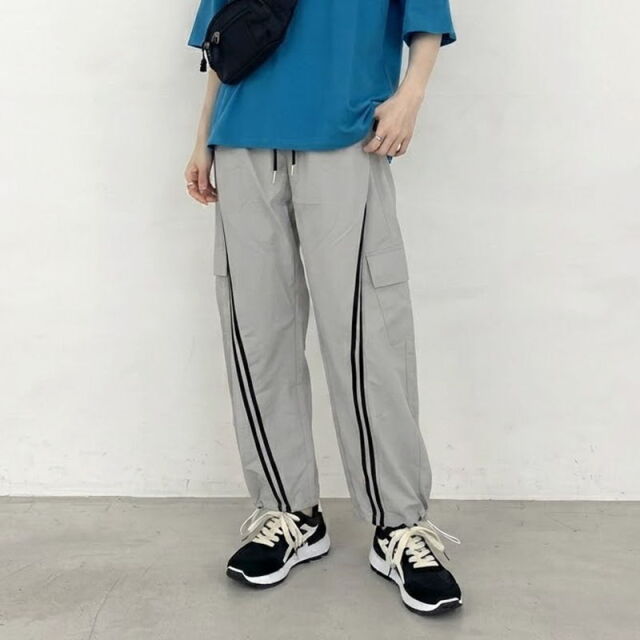 ナイロン風ラインカーゴパンツ