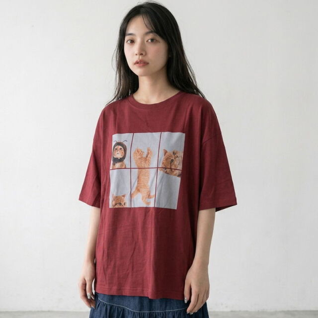 パネル転写ネコBIGTシャツ