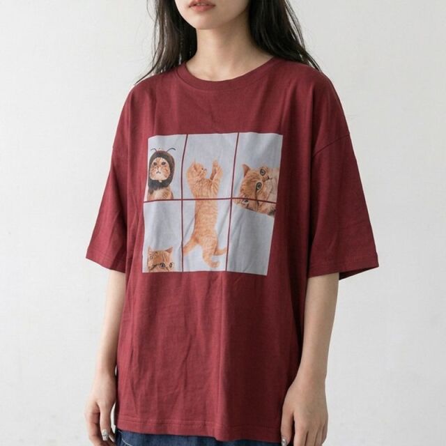 パネル転写ネコBIGTシャツ
