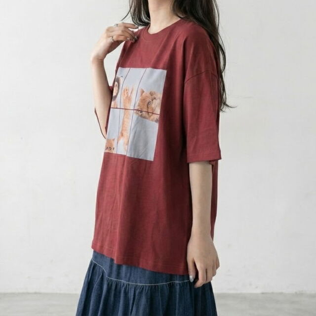 パネル転写ネコBIGTシャツ