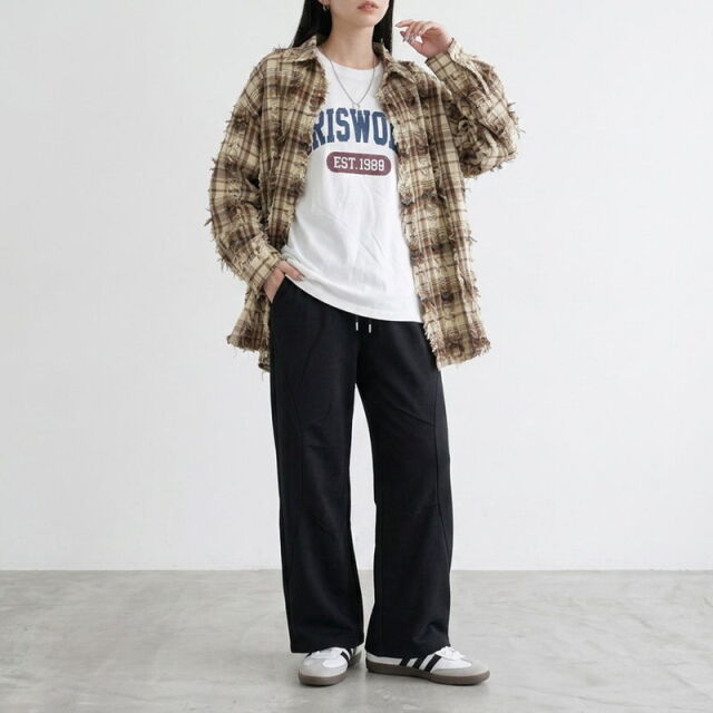 フリンジチェックシャツ