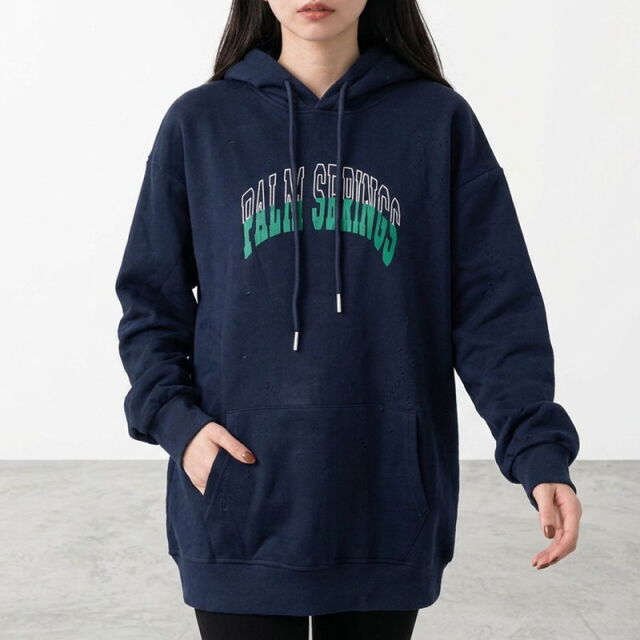 ダメージロゴプルオーバーパーカー