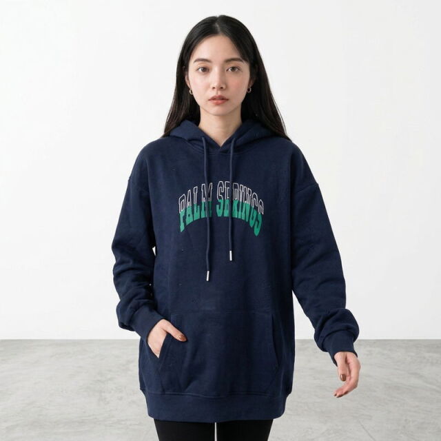 ダメージロゴプルオーバーパーカー