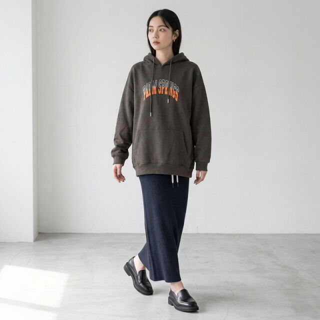 ダメージロゴプルオーバーパーカー