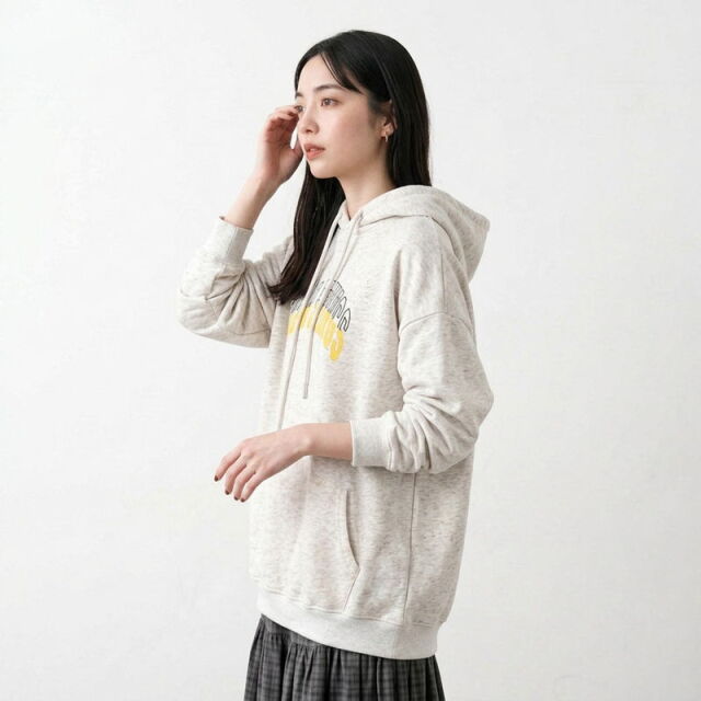 ダメージロゴプルオーバーパーカー