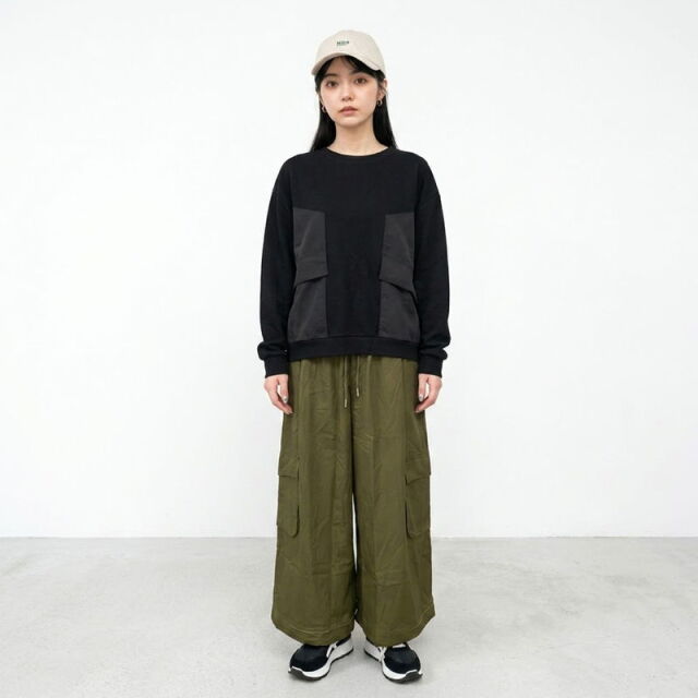 カルゼ切替プルオーバー
