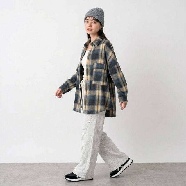 チェックビッグシャツ