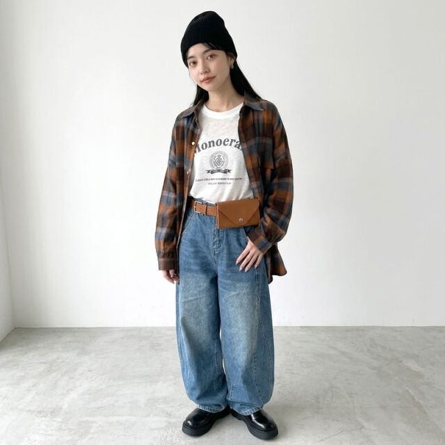 チェックビッグシャツ