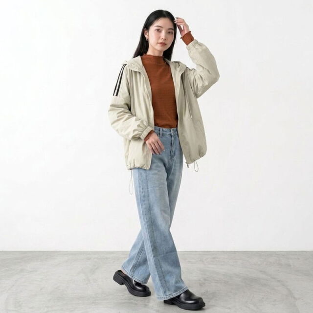 サイドラインフードブルゾン
