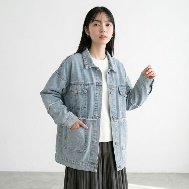 リメイク風デニムジャケット