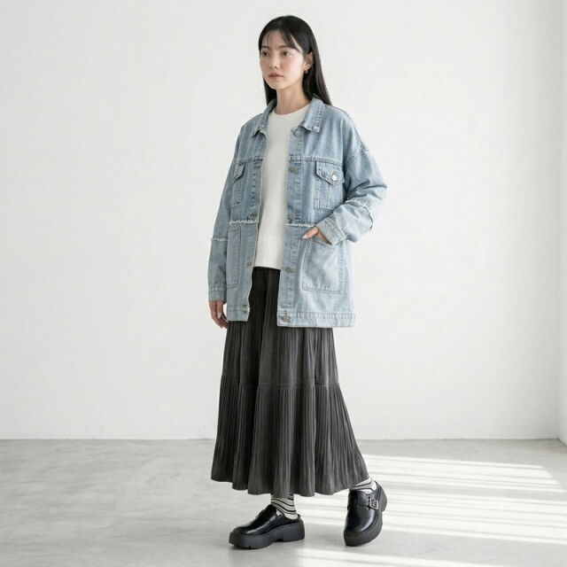 リメイク風デニムジャケット