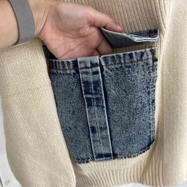 ポケットデニムZIPカーディガン