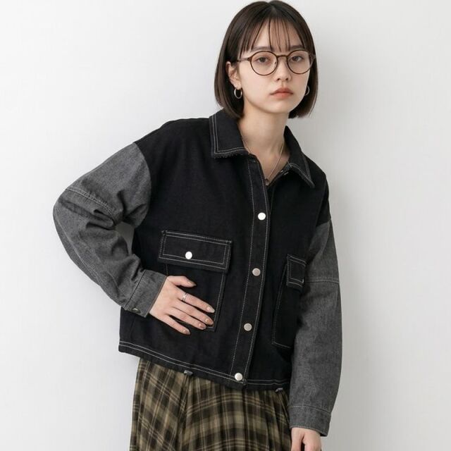 袖デニムジャケット