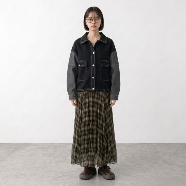 袖デニムジャケット