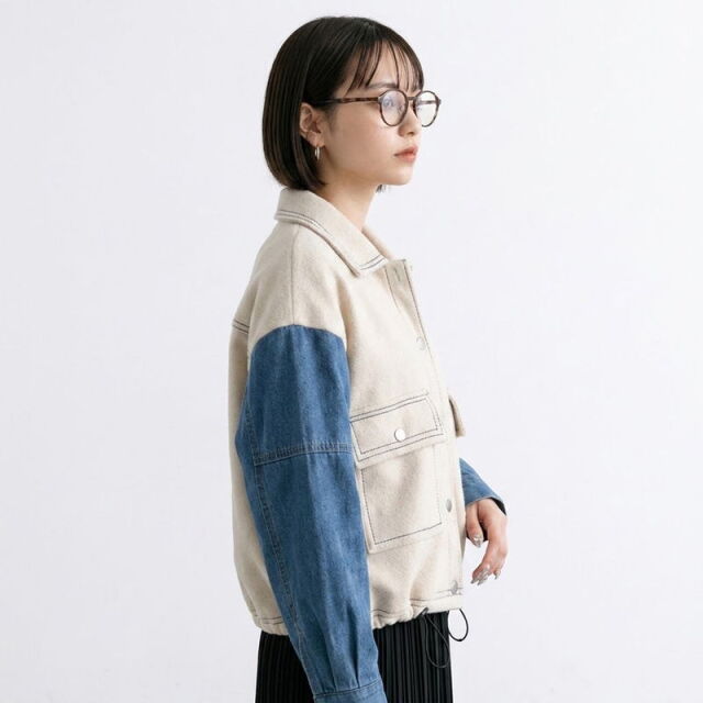 袖デニムジャケット