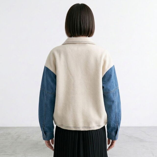 袖デニムジャケット