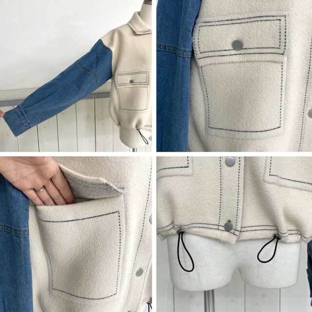 袖デニムジャケット