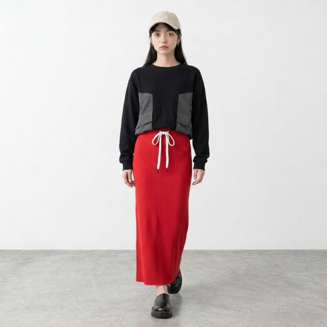 リブIラインスカート