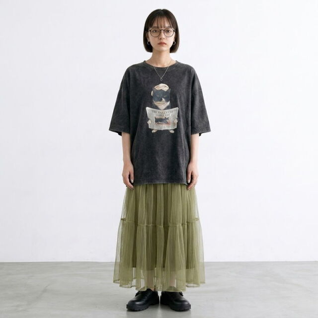 ピグメントネコサングラスBIGTシャツ