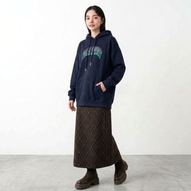 チェックIラインスカート