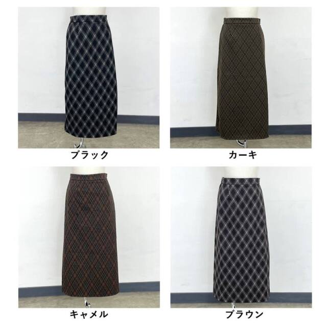 チェックIラインスカート