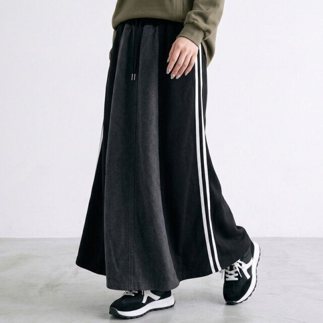 デニム切替ラインスカート