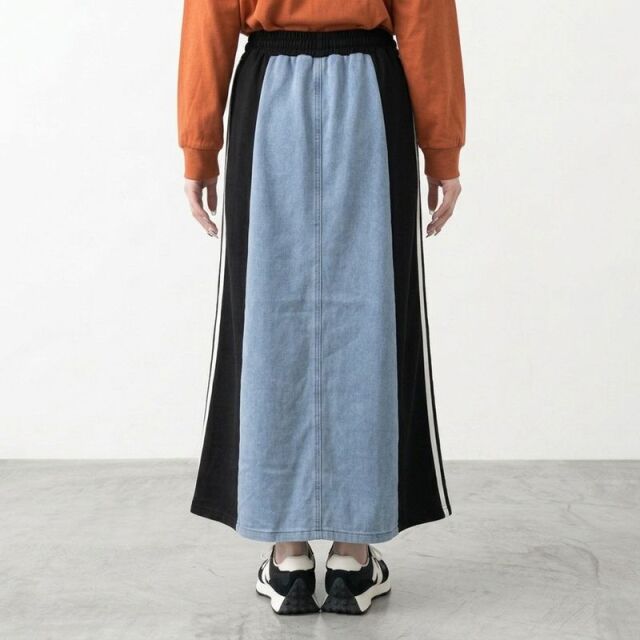 デニム切替ラインスカート
