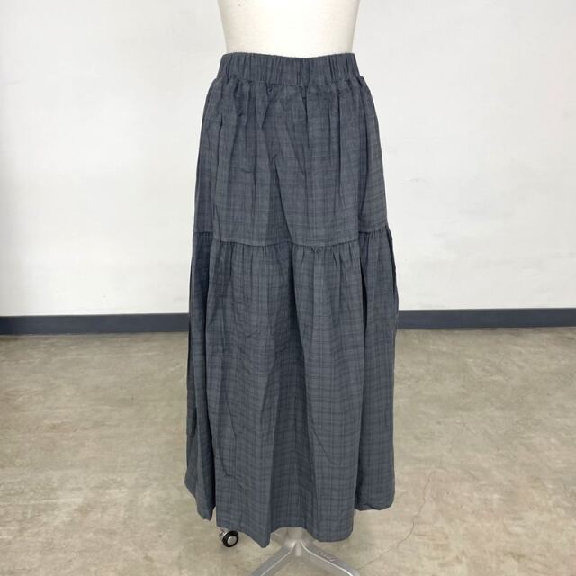 コーデュロイチェックティアードスカート