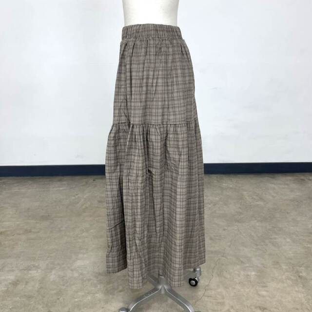 コーデュロイチェックティアードスカート