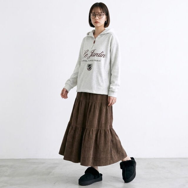 ベロアティアードスカート