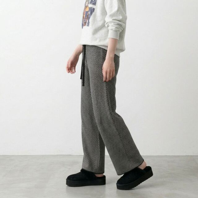 柄ニットワイドパンツ