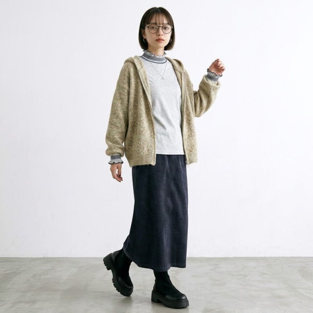 コーデュロイIラインスカート