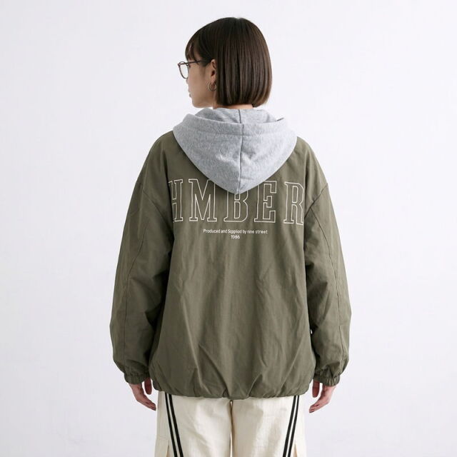フェイクレイヤードバックロゴブルゾン